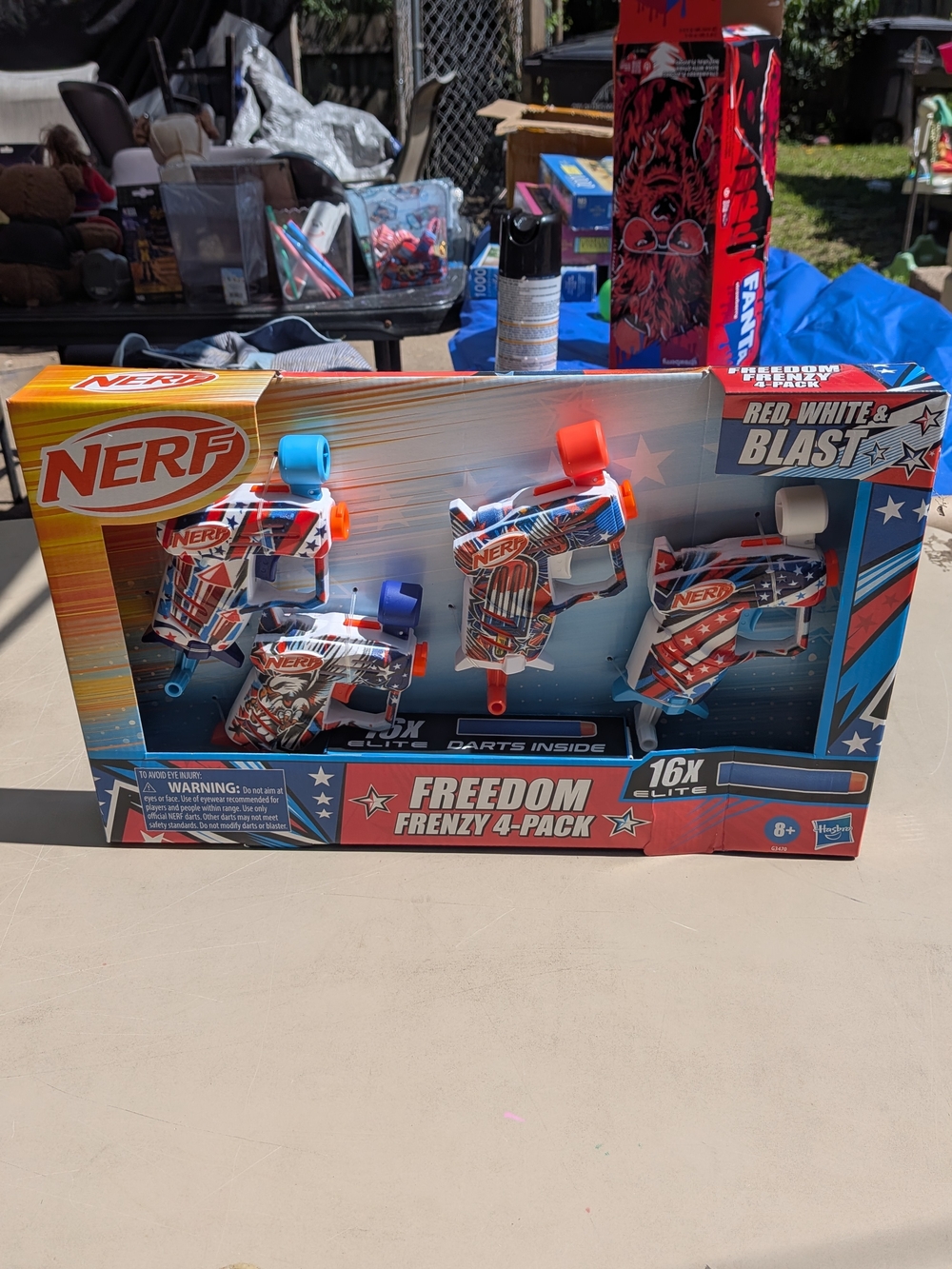 NERF Freedom Frenzy 4-Pack Kids Blaster Set - Red, White & Blue
